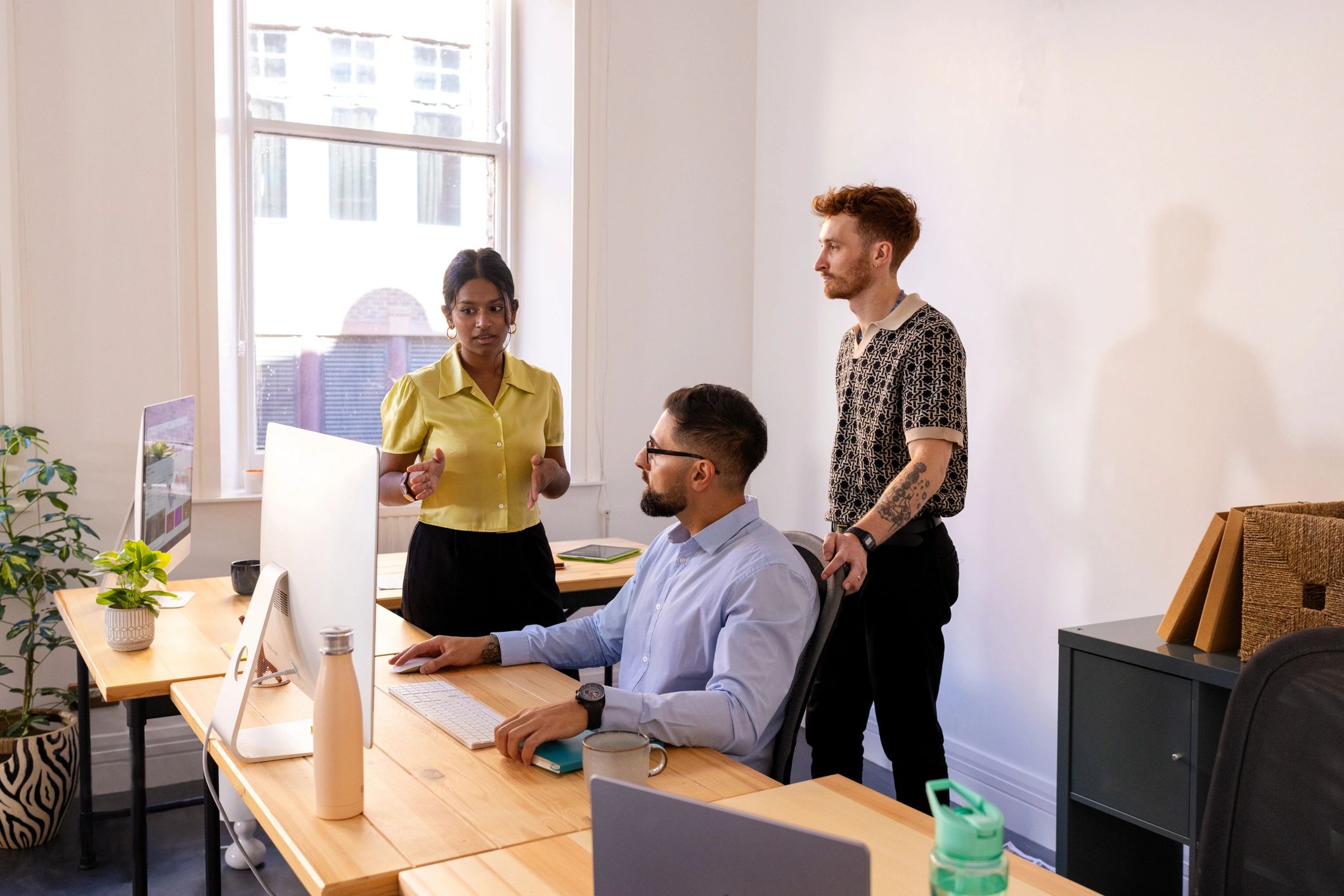 Professional office team in a modern workplace